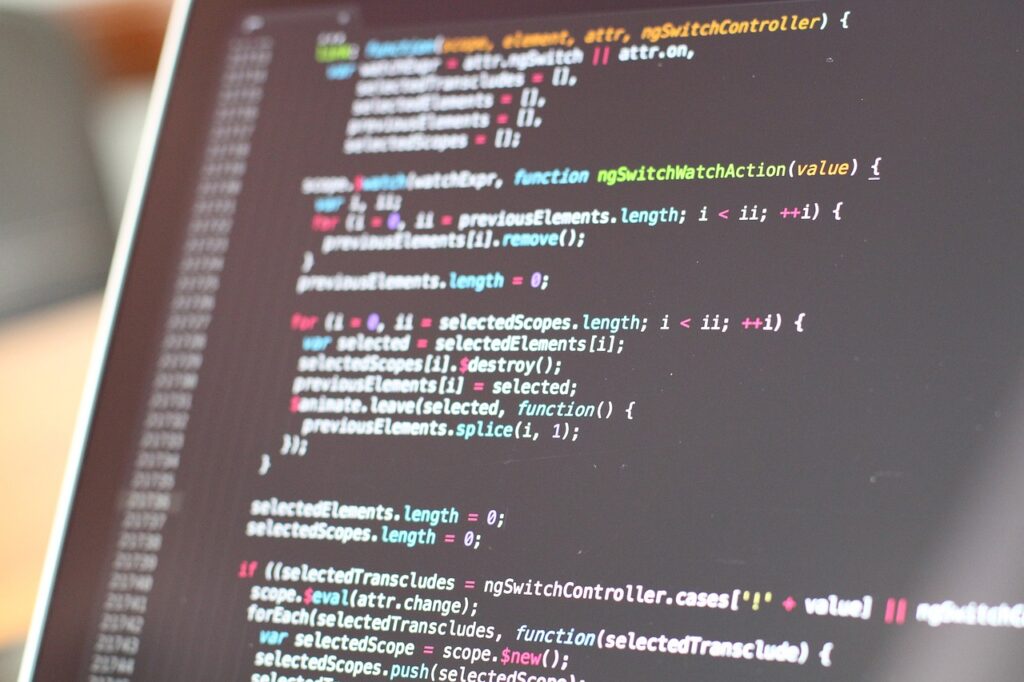 Close-up of code on a screen, symbolizing Eunika Agency’s expertise in custom software development, web development, and creating innovative digital solutions.