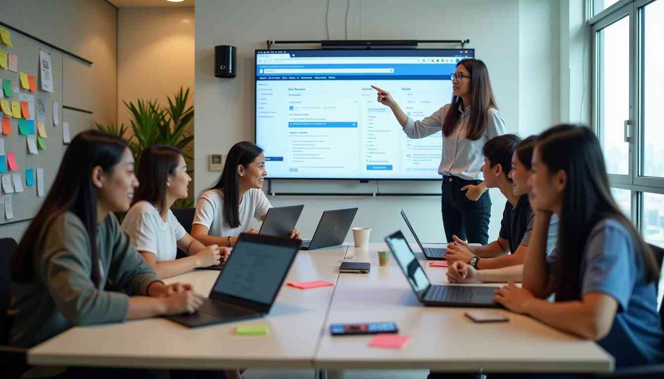 Team discussing website strategy and digital marketing solutions at Eunika Agency Digital Marketing