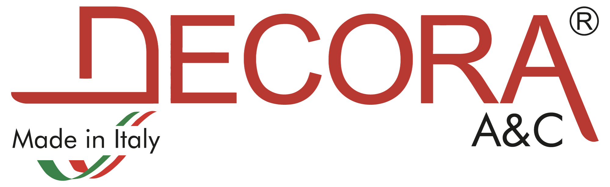 Logo of Decora A&C, a premium Italian brand supported by Eunika Agency, a digital marketing and web development company specializing in SEO optimization, UX web design, and custom digital solutions.